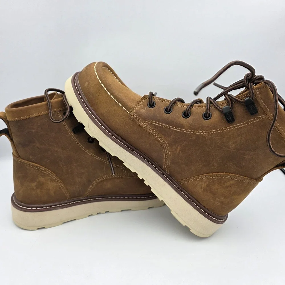 Brunt Marin Unlined Soft Toe Boots Leather  Brown Waterproof  Mens 6.5 Womens 8